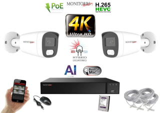 Monitorrs Security AI Hybrid Light IP 2 kamerový set 8 Mpix WTube (6484K2)